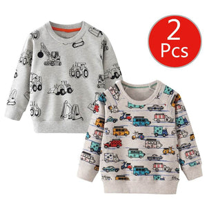 Sweatshirt for Kids Cartoon Vehicle Car