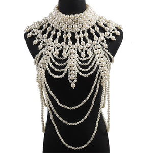 Retro advanced Pearls Crystal Body Jewelry