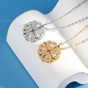 Luxurious Two In One Love Heart Four Leaf