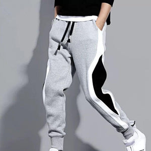 Men's Pants Color Matching Drawstring Casual Ankle